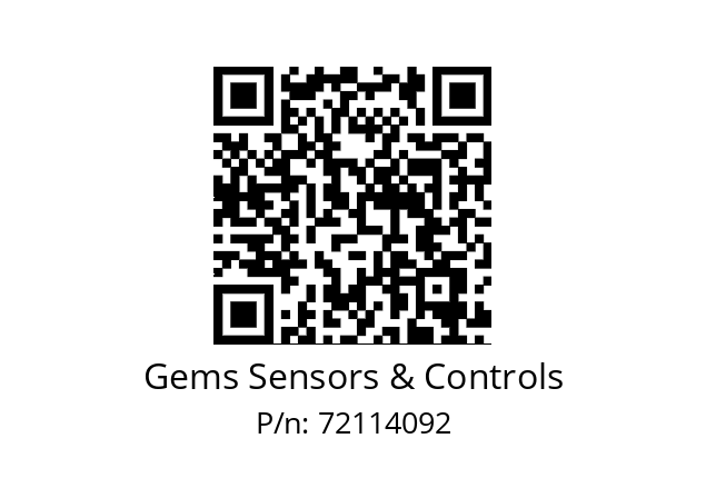   Gems Sensors & Controls 72114092