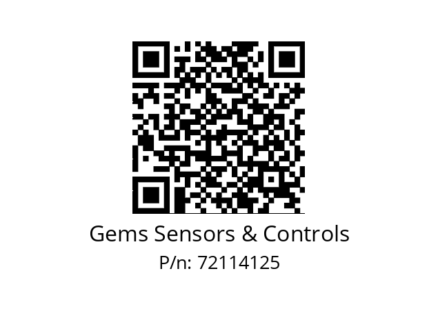   Gems Sensors & Controls 72114125