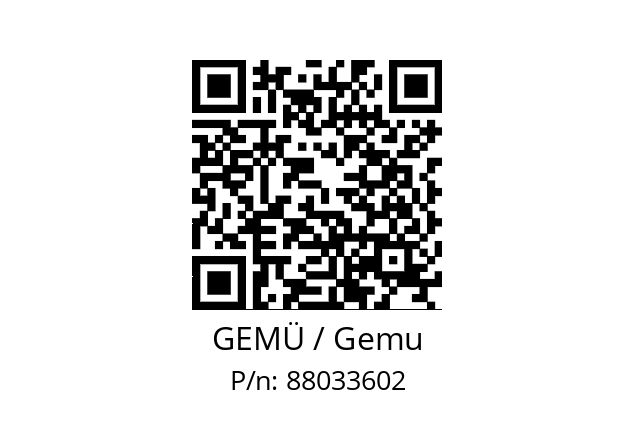   GEMÜ / Gemu 88033602