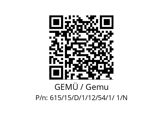   GEMÜ / Gemu 615/15/D/1/12/54/1/ 1/N