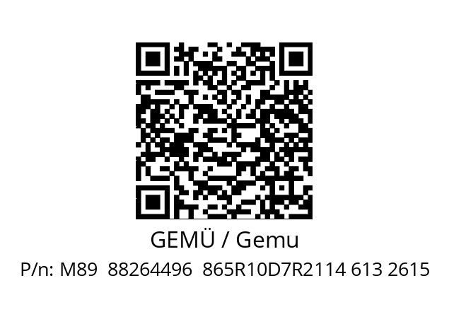   GEMÜ / Gemu M89  88264496  865R10D7R2114 613 2615