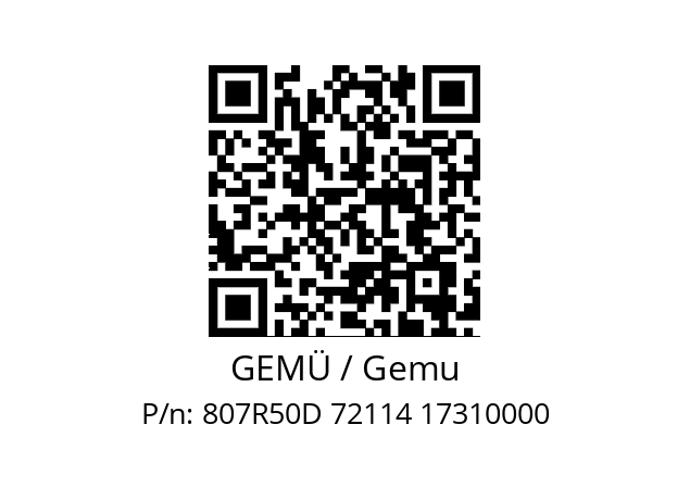   GEMÜ / Gemu 807R50D 72114 17310000