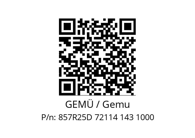   GEMÜ / Gemu 857R25D 72114 143 1000