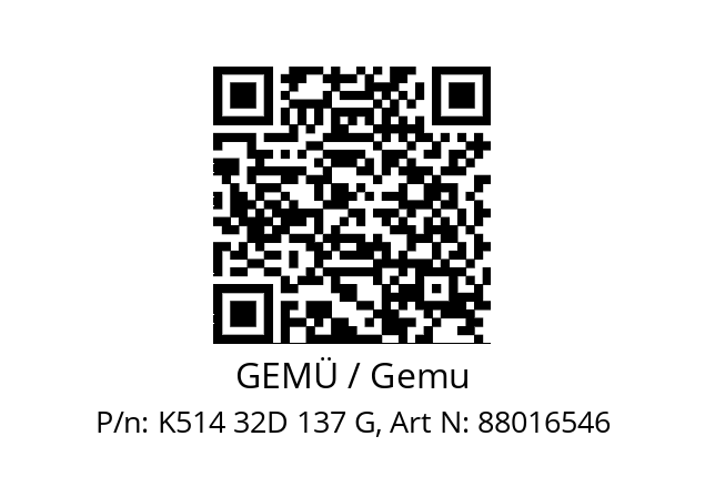   GEMÜ / Gemu K514 32D 137 G, Art N: 88016546