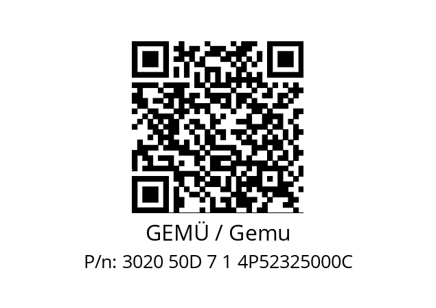   GEMÜ / Gemu 3020 50D 7 1 4P52325000C