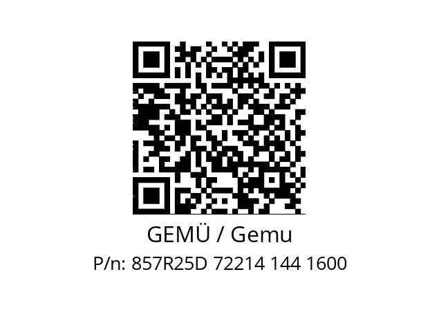   GEMÜ / Gemu 857R25D 72214 144 1600