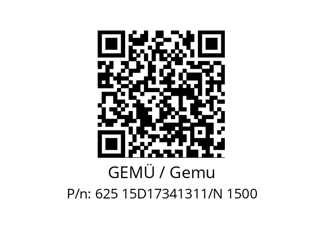   GEMÜ / Gemu 625 15D17341311/N 1500