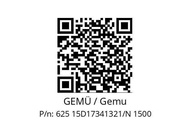   GEMÜ / Gemu 625 15D17341321/N 1500