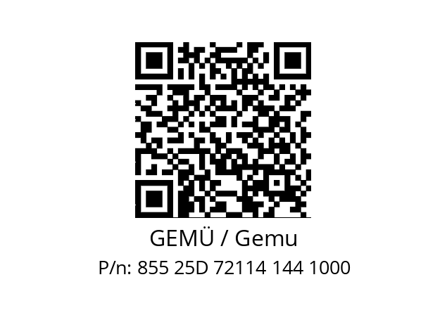   GEMÜ / Gemu 855 25D 72114 144 1000