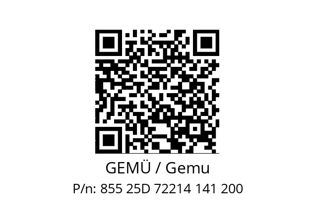   GEMÜ / Gemu 855 25D 72214 141 200