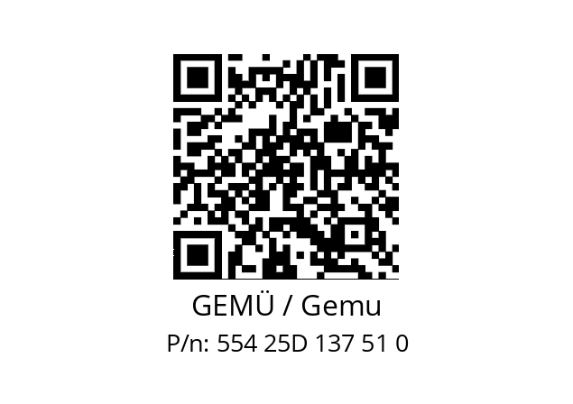   GEMÜ / Gemu 554 25D 137 51 0