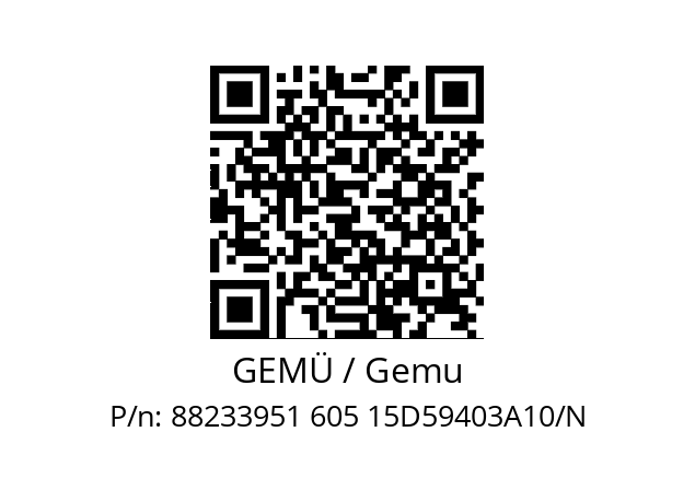   GEMÜ / Gemu 88233951 605 15D59403A10/N