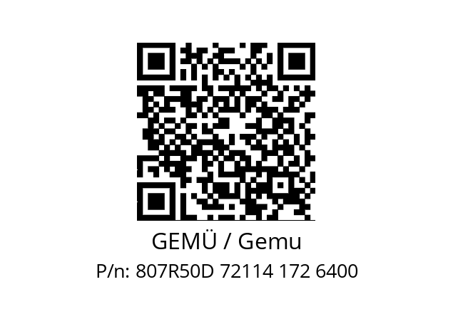   GEMÜ / Gemu 807R50D 72114 172 6400