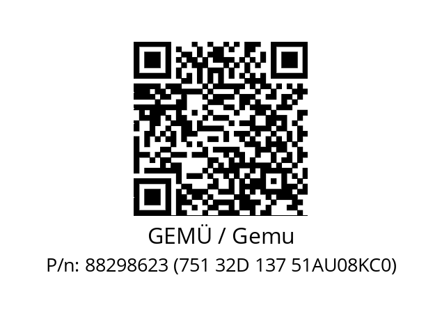   GEMÜ / Gemu 88298623 (751 32D 137 51AU08KC0)