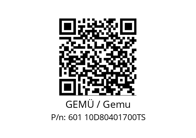   GEMÜ / Gemu 601 10D80401700TS