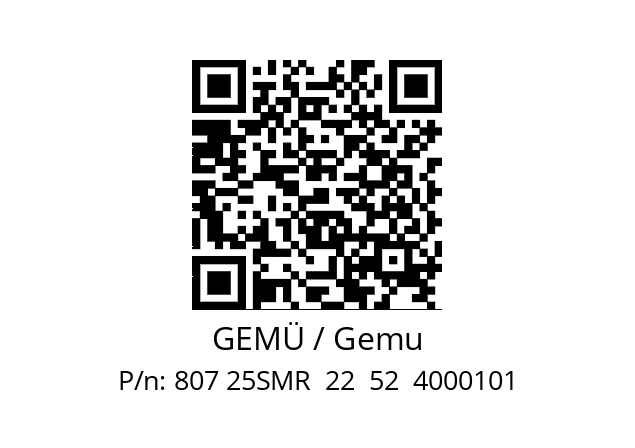   GEMÜ / Gemu 807 25SMR  22  52  4000101