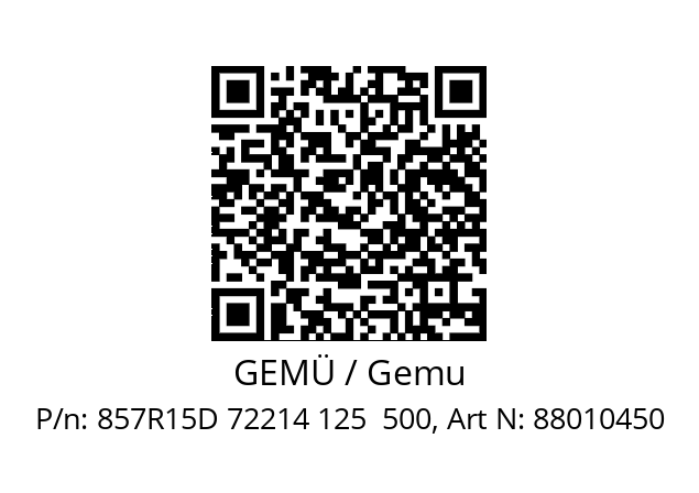   GEMÜ / Gemu 857R15D 72214 125  500, Art N: 88010450