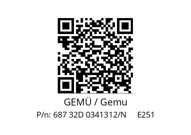   GEMÜ / Gemu 687 32D 0341312/N     E251