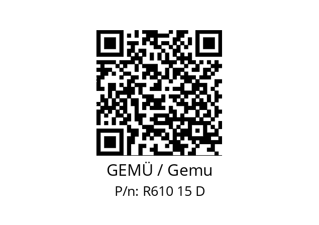   GEMÜ / Gemu R610 15 D