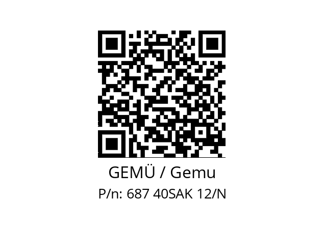   GEMÜ / Gemu 687 40SAK 12/N