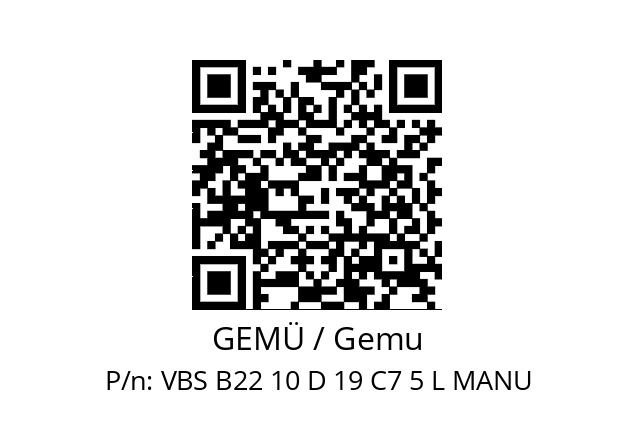   GEMÜ / Gemu VBS B22 10 D 19 C7 5 L MANU