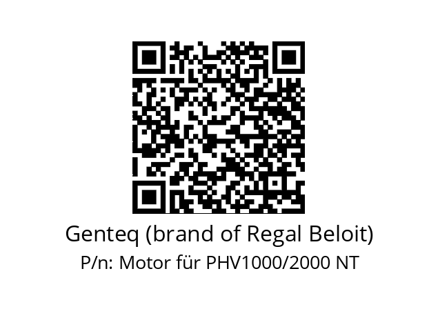   Genteq (brand of Regal Beloit) Motor für PHV1000/2000 NT