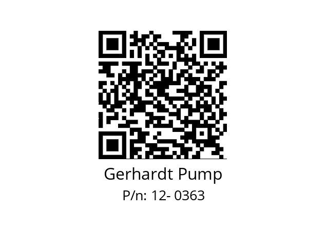   Gerhardt Pump 12- 0363