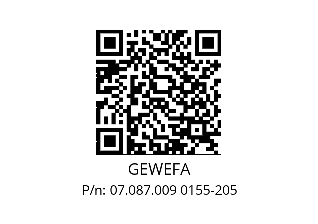   GEWEFA 07.087.009 0155-205