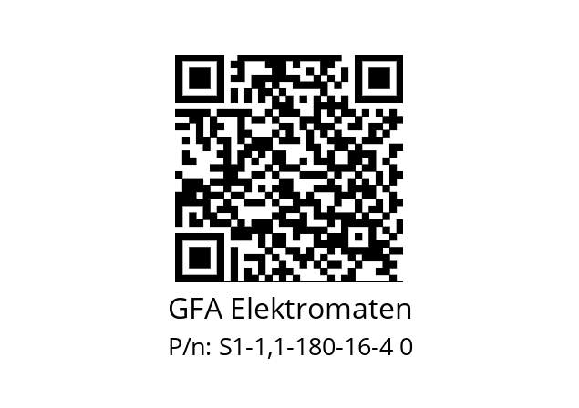   GFA Elektromaten S1-1,1-180-16-4 0