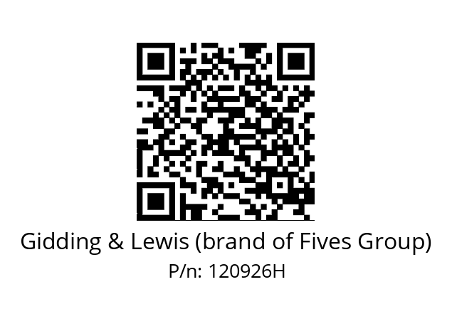   Gidding & Lewis (brand of Fives Group) 120926H