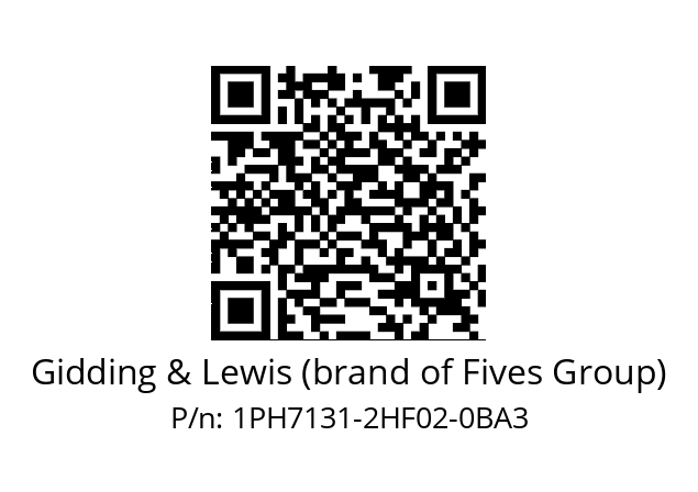   Gidding & Lewis (brand of Fives Group) 1PH7131-2HF02-0BA3