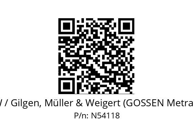   GMW / Gilgen, Müller & Weigert (GOSSEN Metrawatt) N54118