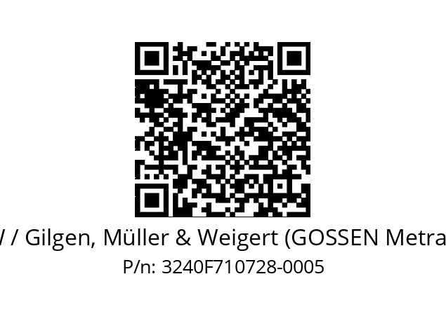   GMW / Gilgen, Müller & Weigert (GOSSEN Metrawatt) 3240F710728-0005