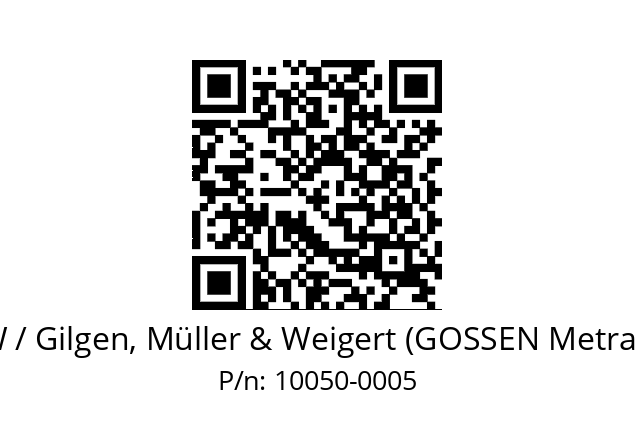   GMW / Gilgen, Müller & Weigert (GOSSEN Metrawatt) 10050-0005