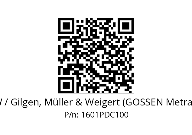   GMW / Gilgen, Müller & Weigert (GOSSEN Metrawatt) 1601PDC100