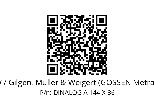   GMW / Gilgen, Müller & Weigert (GOSSEN Metrawatt) DINALOG A 144 X 36