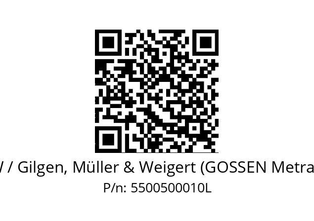   GMW / Gilgen, Müller & Weigert (GOSSEN Metrawatt) 5500500010L