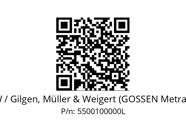   GMW / Gilgen, Müller & Weigert (GOSSEN Metrawatt) 5500100000L