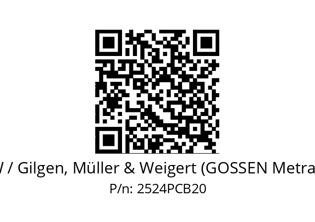   GMW / Gilgen, Müller & Weigert (GOSSEN Metrawatt) 2524PCB20