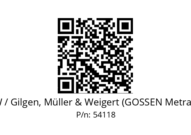   GMW / Gilgen, Müller & Weigert (GOSSEN Metrawatt) 54118