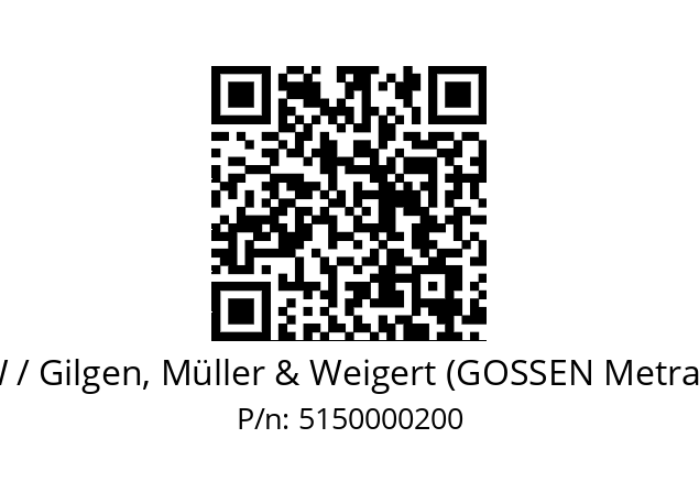   GMW / Gilgen, Müller & Weigert (GOSSEN Metrawatt) 5150000200