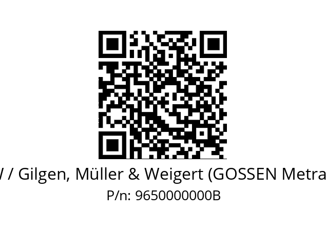   GMW / Gilgen, Müller & Weigert (GOSSEN Metrawatt) 9650000000B