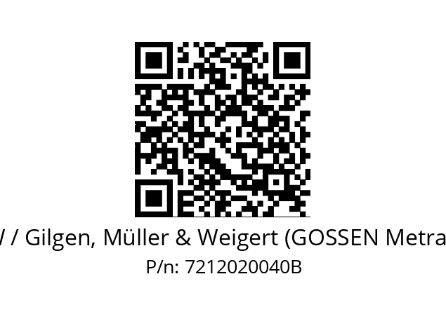   GMW / Gilgen, Müller & Weigert (GOSSEN Metrawatt) 7212020040B