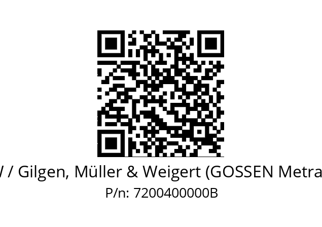   GMW / Gilgen, Müller & Weigert (GOSSEN Metrawatt) 7200400000B