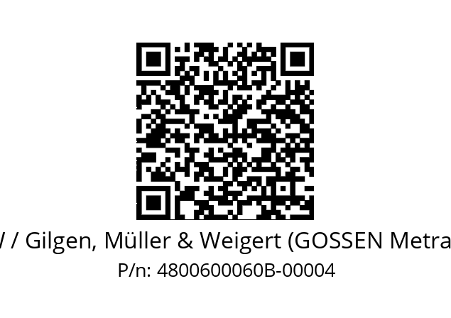   GMW / Gilgen, Müller & Weigert (GOSSEN Metrawatt) 4800600060B-00004