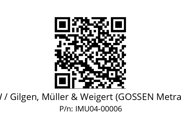   GMW / Gilgen, Müller & Weigert (GOSSEN Metrawatt) IMU04-00006