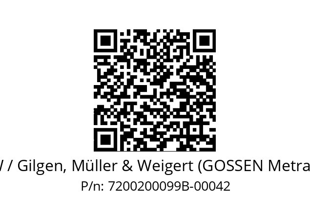   GMW / Gilgen, Müller & Weigert (GOSSEN Metrawatt) 7200200099B-00042