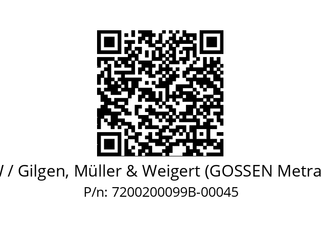   GMW / Gilgen, Müller & Weigert (GOSSEN Metrawatt) 7200200099B-00045