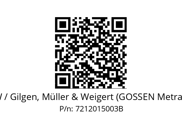   GMW / Gilgen, Müller & Weigert (GOSSEN Metrawatt) 7212015003B