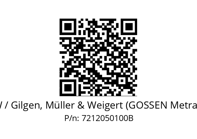   GMW / Gilgen, Müller & Weigert (GOSSEN Metrawatt) 7212050100B